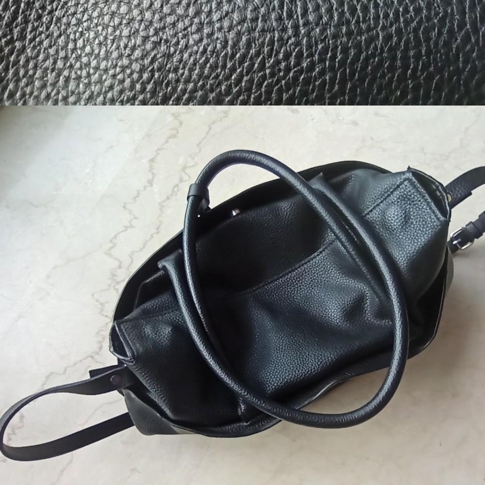 Black Leather Zara Crossover Bag - Picture 2 of 3